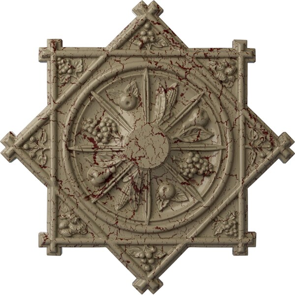 Ekena Millwork Antilles Ceiling Medallion (Fits Canopies up to 6"), 38 1/4"OD x 1 1/2"P, Gobi Desert Crackle CM38ANGDC - main
